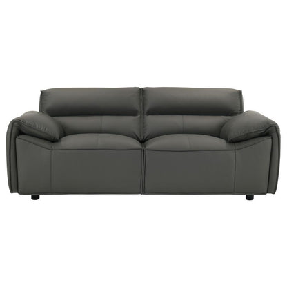 Buxton - Top Grain Leather Upholstered Loveseat Stationary Loveseats by Coaster Fine Furniture - Walls Furniture & Mattress