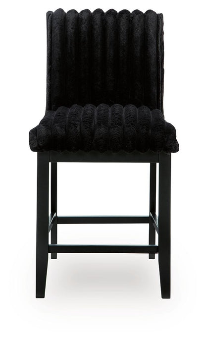 Mervannie - Upholstered Barstool (Set of 2) - Black Stool Sets by Signature Design by Ashley® - Walls Furniture & Mattress