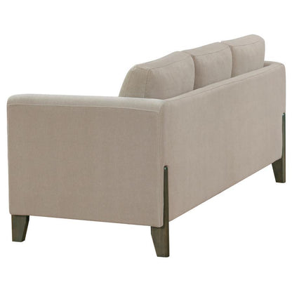 Islington - Fabric Upholstered Panel Arm Sofa - Taupe Stationary Sofas by Coaster Fine Furniture - Walls Furniture & Mattress