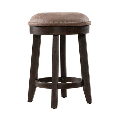 Paradise Valley - Upholstered Console Stool (RTA) - Dark Brown Counter Height (24" - 27") by Liberty Furniture - Walls Furniture & Mattress