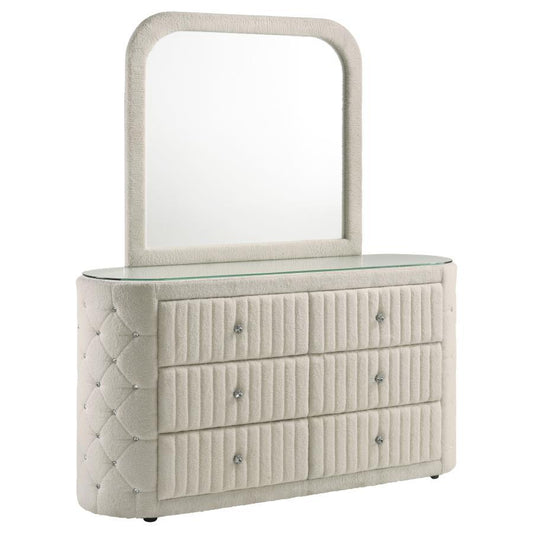 Sonya - 6 - Drawer Upholstered Bedroom Dresser Dressers by Coaster Fine Furniture - Walls Furniture & Mattress