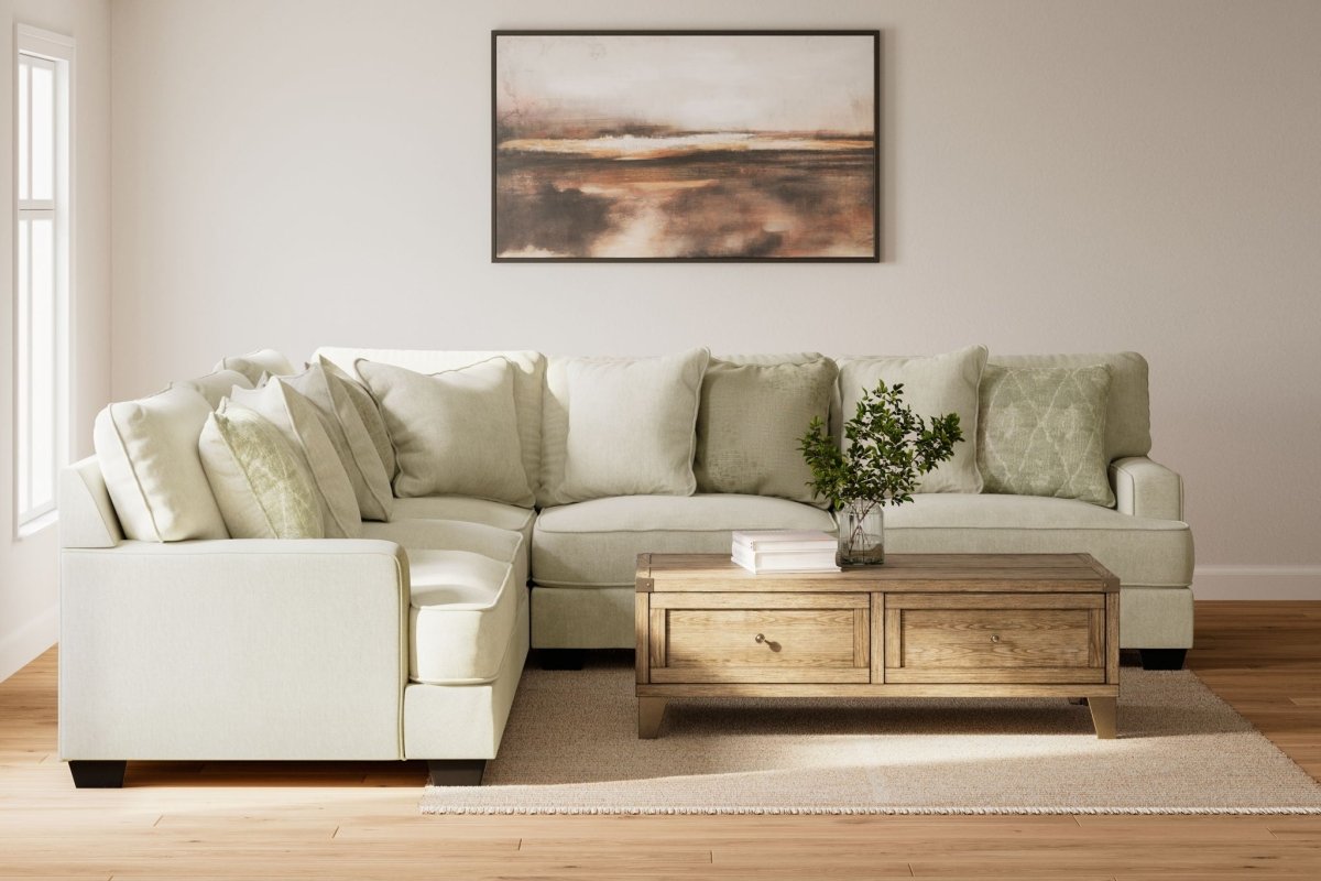 Rawcliffe - 5-Piece Sectional - Parchment Stationary Sectionals by Signature Design by Ashley® - Walls Furniture & Mattress