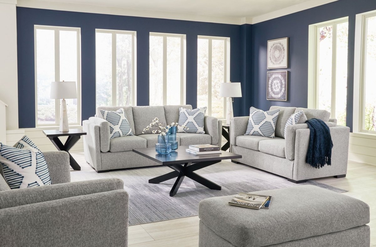 Evansley - Living Room Set Stationary Chair & Ottoman by Benchcraft® - Walls Furniture & Mattress