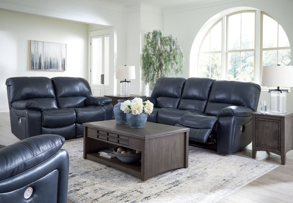 Leesworth - 3 Pc. - Power Reclining Sofa, Power Reclining Loveseat, Power Rocker Recliner - Ocean 3 Piece Living Room Sets by Signature Design by Ashley® - Walls Furniture & Mattress