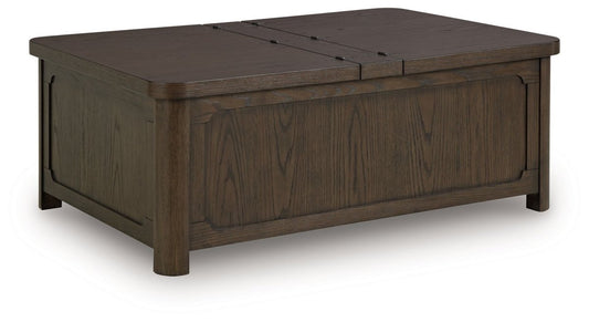 Breckington - Dark Brown - Cocktail Table With Storage Cocktail Tables by Signature Design by Ashley® - Walls Furniture & Mattress