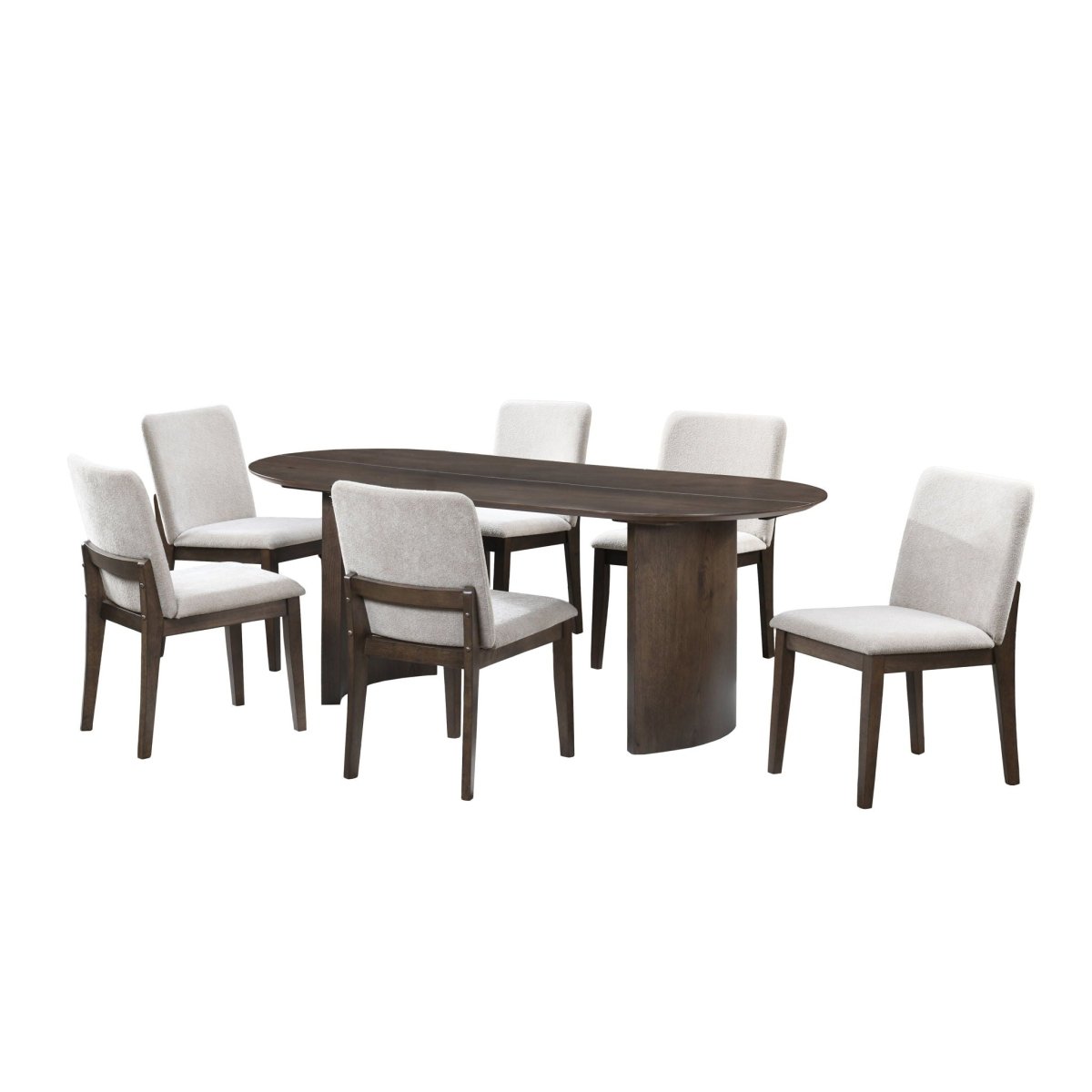 Kody - 79" Oval Fixed-Top Dining Table Set 5 Piece Dining Room Sets by New Classic - Walls Furniture & Mattress