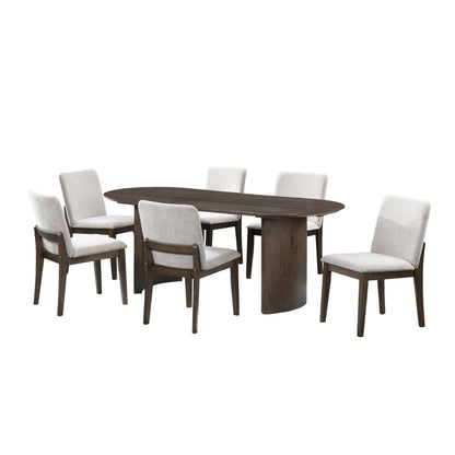 Kody - 79" Oval Fixed-Top Dining Table Set 5 Piece Dining Room Sets by New Classic - Walls Furniture & Mattress