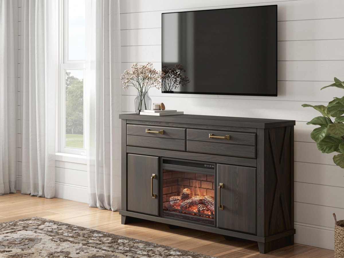 Brazen Valley - TV Stand With Fireplace Option TV Stands by Signature Design by Ashley® - Walls Furniture & Mattress