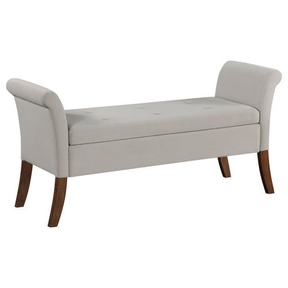 Farrah - Velvet Upholstered Rolled Arm Storage Bench Storage Benches by Coaster Fine Furniture - Walls Furniture & Mattress