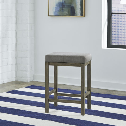 Hayden Way - Upholstered Console Stool - Washed Gray Counter Height (24" - 27") by Liberty Furniture - Walls Furniture & Mattress