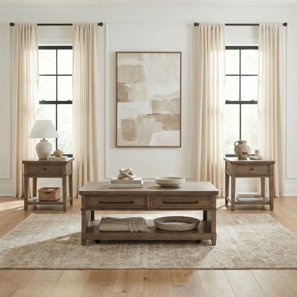 Artisan Home - 3 Piece Set (Cocktail Table And 2 End Tables) - Sienna Stone Table Sets by Liberty Furniture - Walls Furniture & Mattress