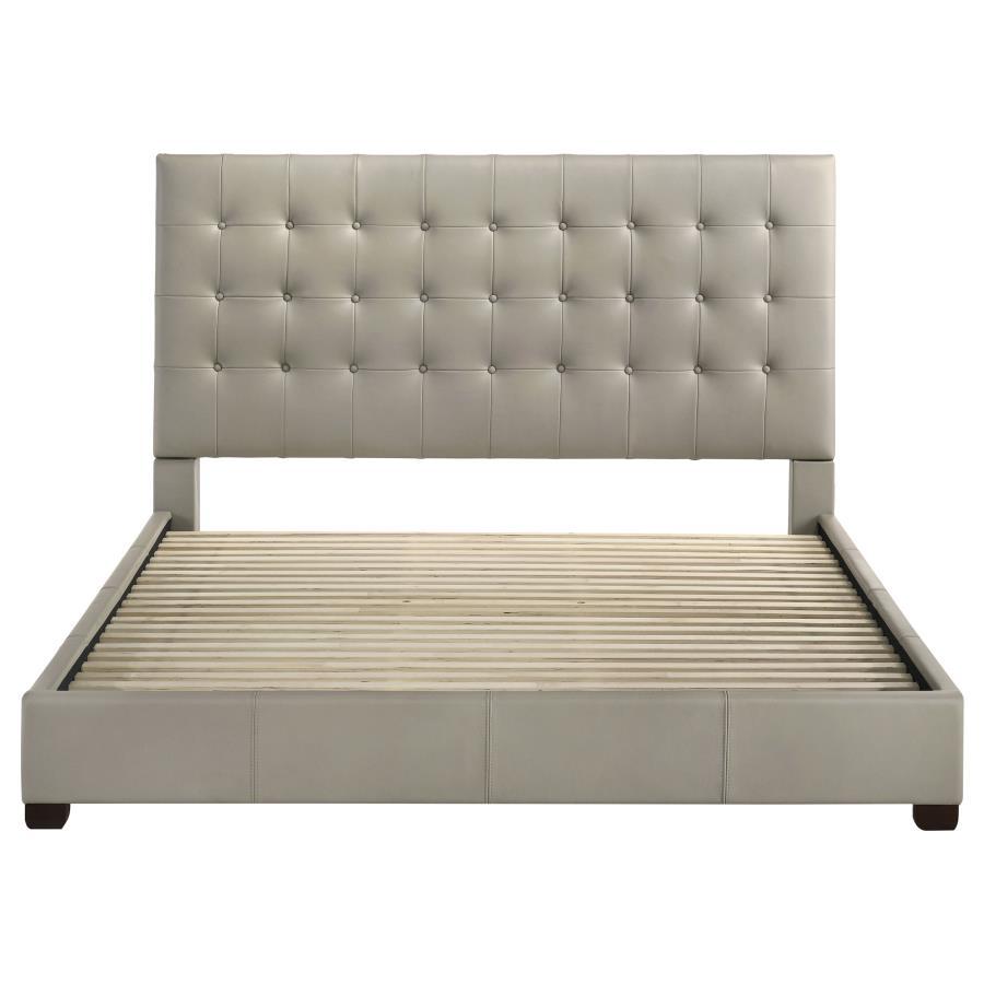 Medley - Genuine Leather Platform Bed Upholstered Beds by Coaster Fine Furniture - Walls Furniture & Mattress