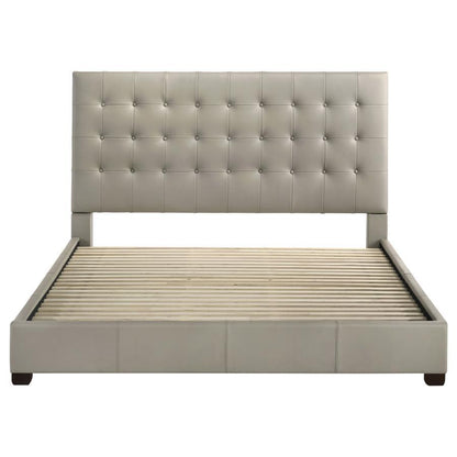 Medley - Genuine Leather Platform Bed Upholstered Beds by Coaster Fine Furniture - Walls Furniture & Mattress