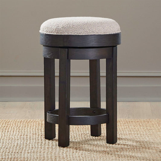 Weston - Upholstered Swivel Console Stool - Peppercorn Counter Height (24"-27") by Liberty Furniture - Walls Furniture & Mattress