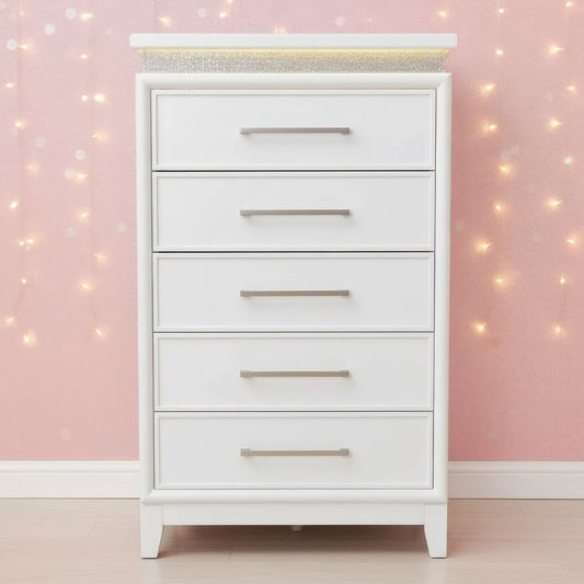 Reflections - 5 Drawer Chest With Lights Accent Chests by Liberty Furniture - Walls Furniture & Mattress
