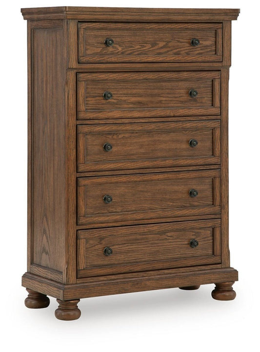 Zackaryn - Five Drawer Chest - Warm Brown Accent Chests by Signature Design by Ashley® - Walls Furniture & Mattress