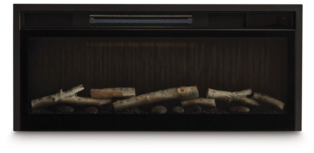 Entertainment Accessories - Black - Fireplace Insert With Faux Birch Log Set Fireplace Inserts by Signature Design by Ashley® - Walls Furniture & Mattress