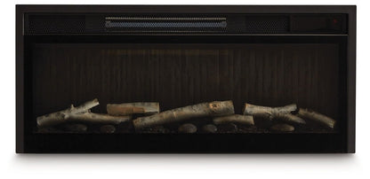 Entertainment Accessories - Black - Fireplace Insert With Faux Birch Log Set Fireplace Inserts by Signature Design by Ashley® - Walls Furniture & Mattress