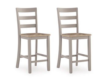 Harperfeld - Barstool (Set of 2) - Natural / Gray Stool Sets by Signature Design by Ashley® - Walls Furniture & Mattress