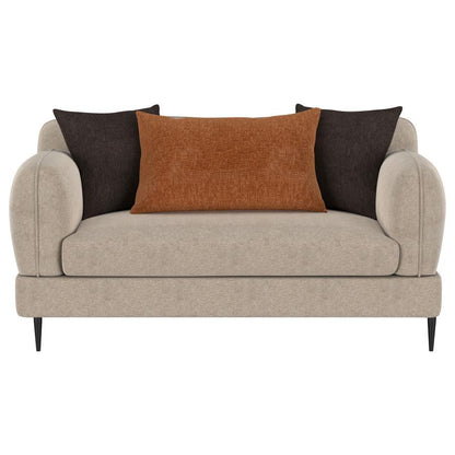 Jade - Chenille Upholstered Modern Track Arm Loveseat Stationary Loveseats by Coaster Fine Furniture - Walls Furniture & Mattress