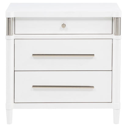 Gracemont - 3 - Drawer Bedroom Nightstand Bedside Table - White Accent Nightstands by Coaster Fine Furniture - Walls Furniture & Mattress
