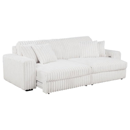 Jacana - Corduroy Upholstered Dual Power Chaise Sofa Reclining Sectionals by Coaster Fine Furniture - Walls Furniture & Mattress