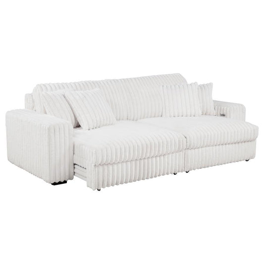 Jacana - Corduroy Upholstered Dual Power Chaise Sofa Reclining Sectionals by Coaster Fine Furniture - Walls Furniture & Mattress