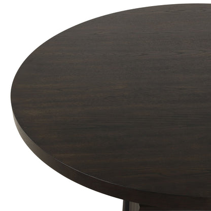 Plateau - 54" Round Dining Table - Top & Base - Dark Brown Dining Tables by New Classic - Walls Furniture & Mattress