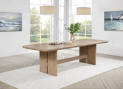 Kailani - Rectangular Wood Dining Table - Beige Oak Dining Tables with Extensions by Coaster Fine Furniture - Walls Furniture & Mattress