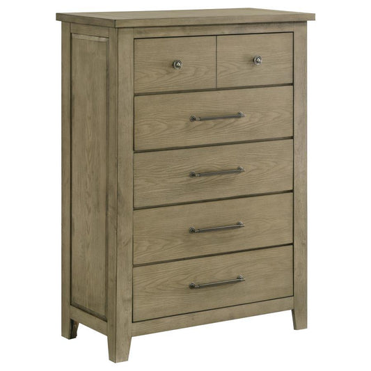 Hazlewood - 5 - Drawer Bedroom Chest Of Drawers - Vineyard Oak Accent Chests by Coaster Fine Furniture - Walls Furniture & Mattress