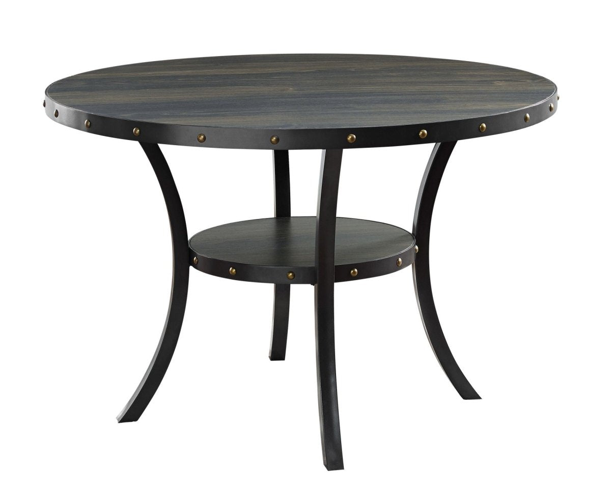 Crispin - Round Dining Table - Smoke - Wood Dining Tables by New Classic - Walls Furniture & Mattress