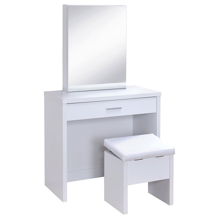 Harvey - 2 - piece Vanity Set with Lift - Top Stool Vanity Sets by CoasterEssence - Walls Furniture & Mattress