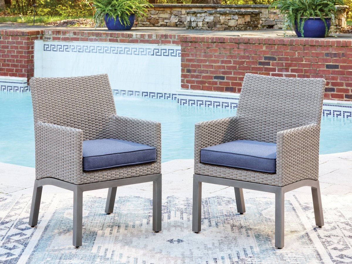 Half Moon Beach - Arm Chair With Cushion (Set of 2) - Blue / Gray Chair Sets by Signature Design by Ashley® - Walls Furniture & Mattress