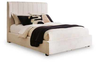 Shoralli - Queen Upholstered Storage Bed - Beige Storage Beds by Signature Design by Ashley® - Walls Furniture & Mattress