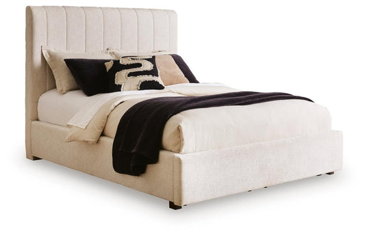 Shoralli - Queen Upholstered Storage Bed - Beige Storage Beds by Signature Design by Ashley® - Walls Furniture & Mattress