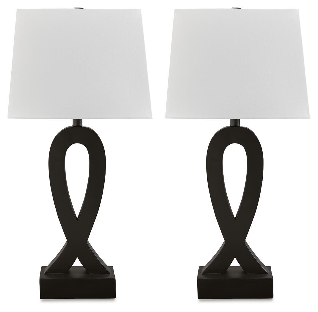 Markellton - Poly Table Lamp (Set of 2) - Black Table Lamps by Signature Design by Ashley® - Walls Furniture & Mattress