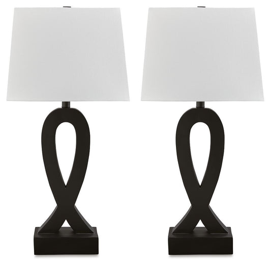 Markellton - Poly Table Lamp (Set of 2) - Black Table Lamps by Signature Design by Ashley® - Walls Furniture & Mattress