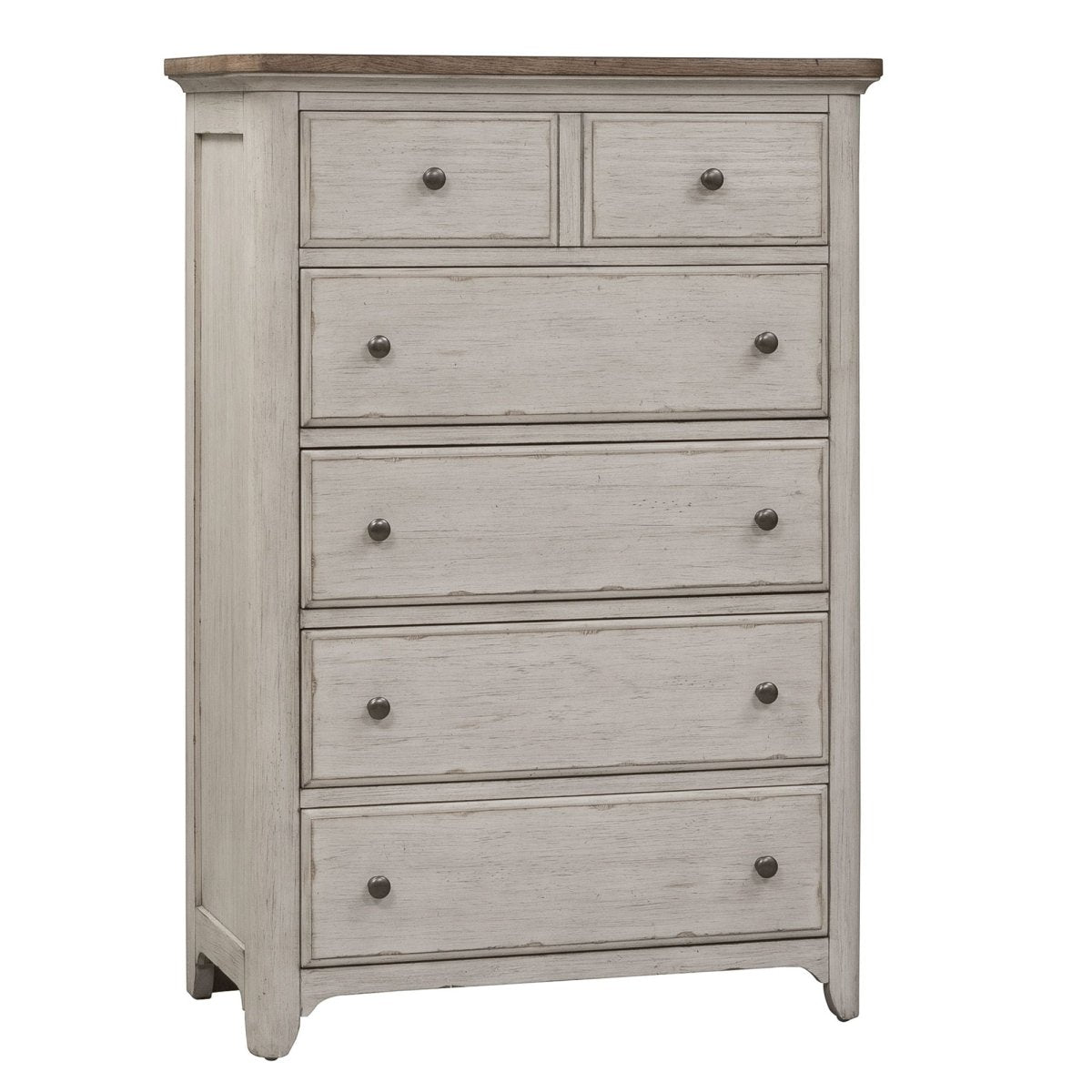 Farmhouse Reimagined - 5 Drawer Chest - White Accent Chests by Liberty Furniture - Walls Furniture & Mattress
