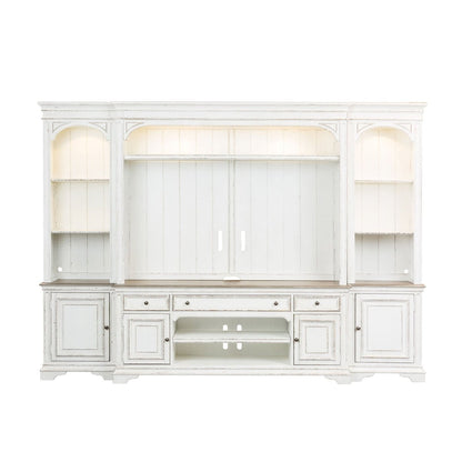 Magnolia Manor - Entertainment Center With Piers - White Entertainment Centers by Liberty Furniture - Walls Furniture & Mattress