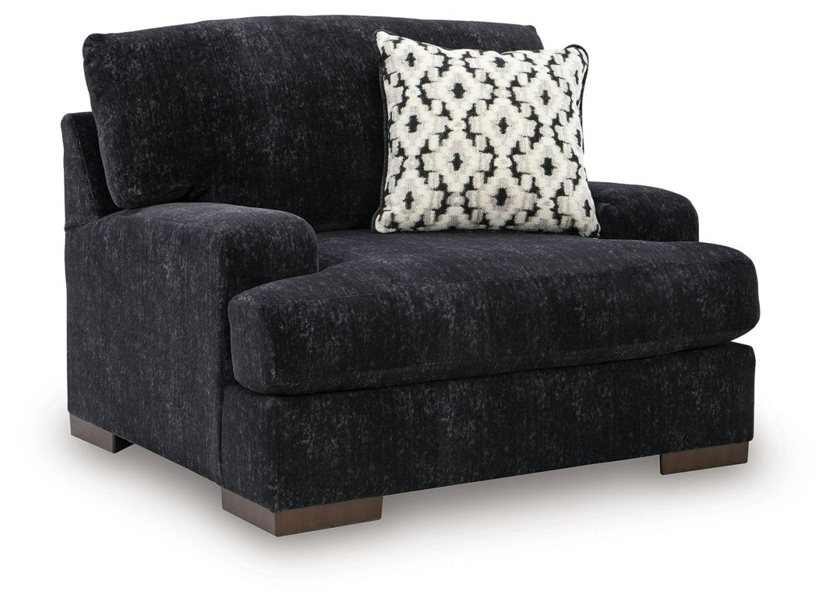 Whitmore Manor - Chair And A Half - Black Pearl Arm Chairs by Benchcraft® - Walls Furniture & Mattress