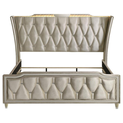 Lorient - LED Upholstered Bed Upholstered Beds by Coaster Fine Furniture - Walls Furniture & Mattress