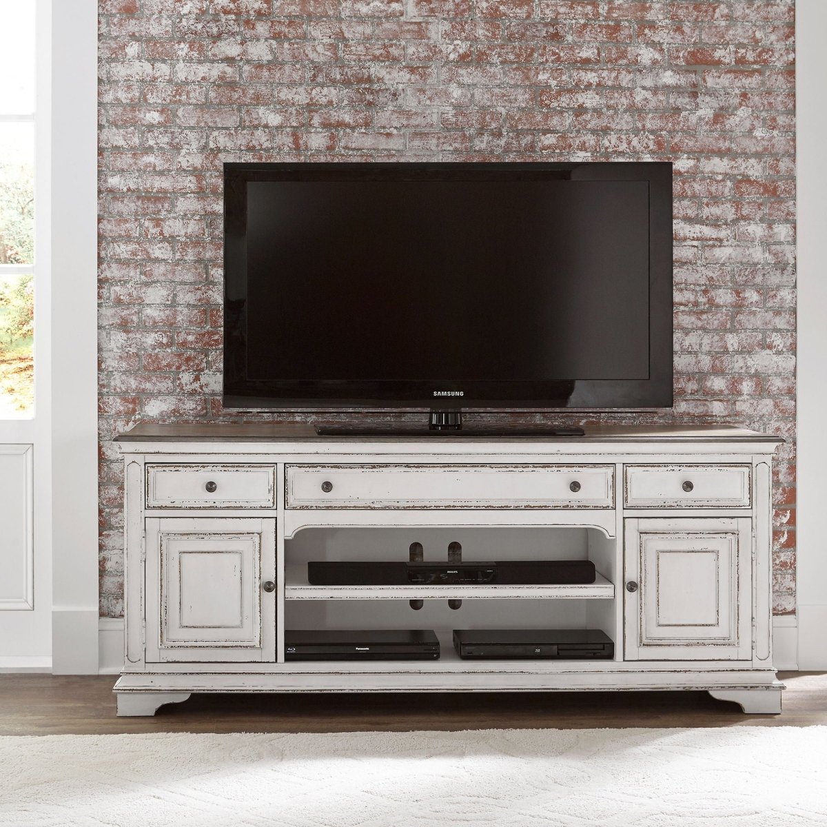 Magnolia Manor - Entertainment TV Stand - White TV Stands by Liberty Furniture - Walls Furniture & Mattress