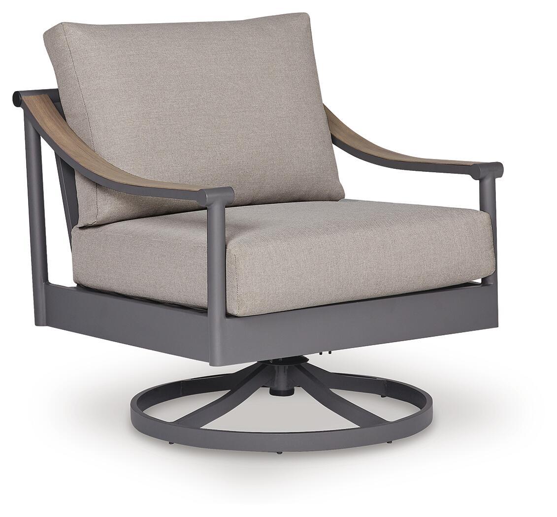 Ocean Beach - Swivel Lounge With Cushion - Gray Swivel Chairs by Signature Design by Ashley® - Walls Furniture & Mattress