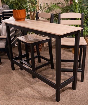 Shoreline Beach - Black / Beige - Outdoor Counter Table And 2 Barstools (Set of 3) 3 Piece Outdoor Sets by Signature Design by Ashley® - Walls Furniture & Mattress