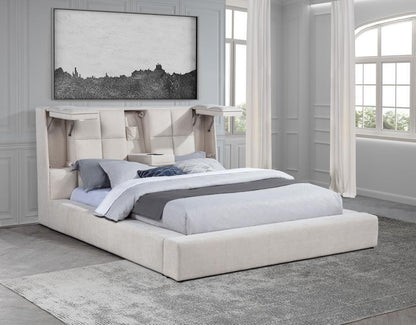 Dreux - Upholstered Panel Platform Bed Upholstered Beds by Coaster Fine Furniture - Walls Furniture & Mattress