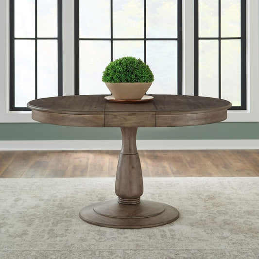 Hickory Grove - Pedestal Table Set - Heirloom Brown Dining Tables with Extensions by Liberty Furniture - Walls Furniture & Mattress