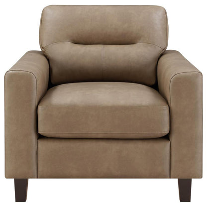 Scotland - Faux Leather Upholstered Track Arm Chair Arm Chairs by Coaster Fine Furniture - Walls Furniture & Mattress