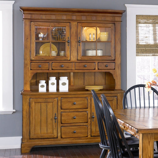 Treasures - Hutch & Buffet - Light Brown Hutches & Buffets by Liberty Furniture - Walls Furniture & Mattress