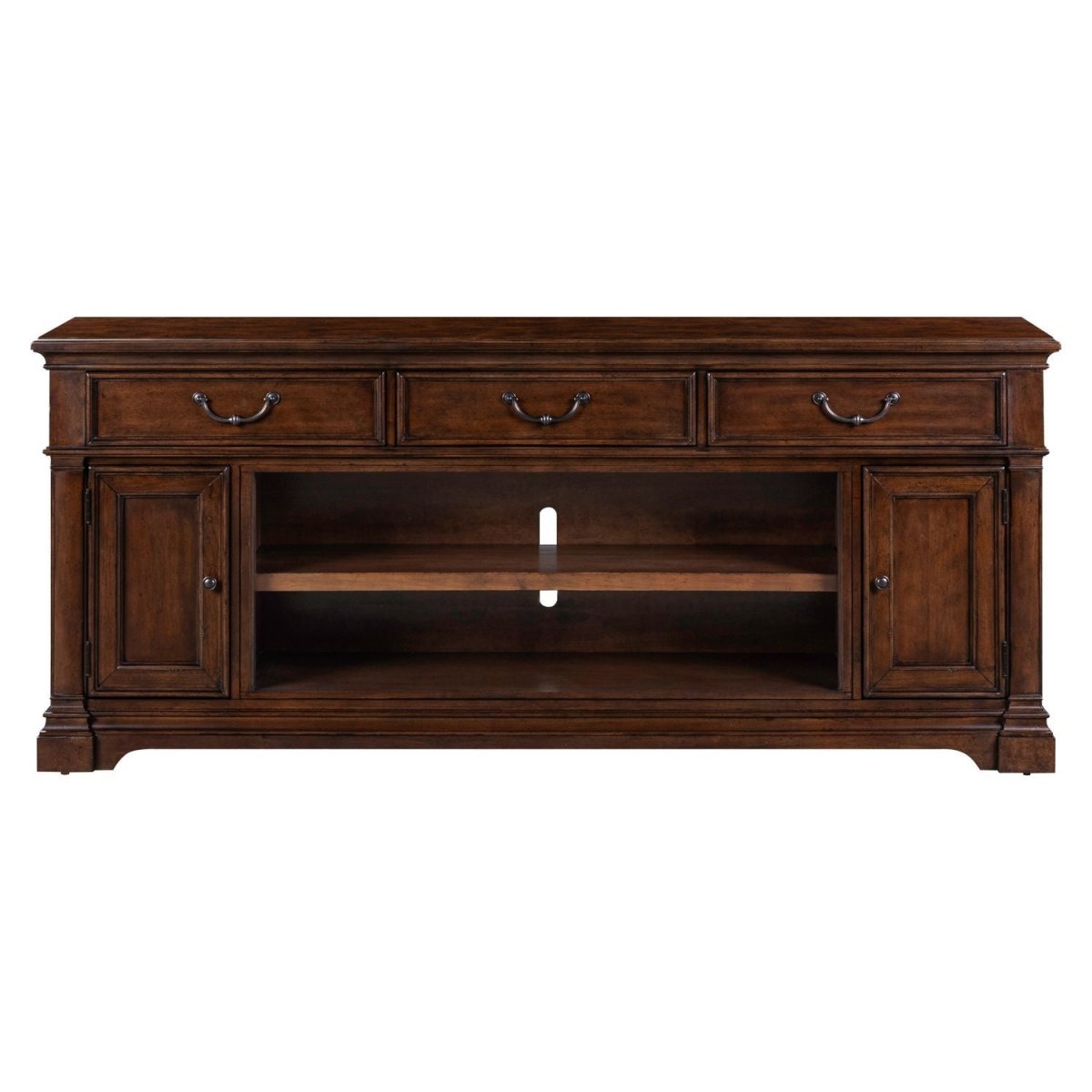 Fireplace TV Consoles - 84" Fireplace TV Console FTS - Brown Fireplace TV Stands by Liberty Furniture - Walls Furniture & Mattress