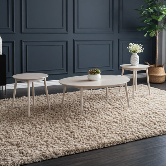 Nolan - 3 Piece Occasional Set (1 Coffee & 2 End Tables) - White Table Sets by New Classic - Walls Furniture & Mattress